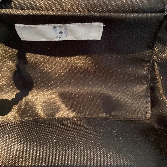 Artistically beaded & sequin clutch purse black evening bag - Picture 5 of 5